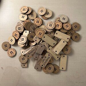 Wood Garmet Tags & Buttons "Creations of the Heart"